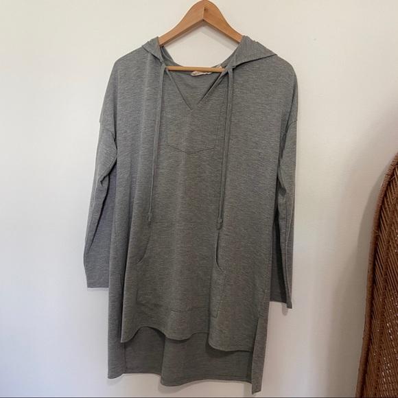 Soft Surroundings Tops - Soft Surroundings Gray Hoodie Poncho Style